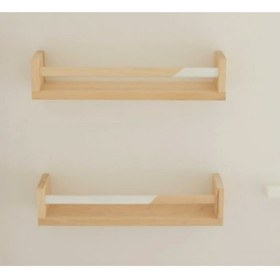 Resim glb decor wood hand made Çocuk Odası Ahşap İkili Kitaplık Raf 