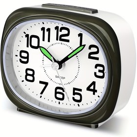 Resim Gece Işığı Bulunan Sessiz Tıkırtısız Alarm Saati - Pille Çalışan, Büyük Kadran, Uyku Modu, Ev & Seyahat İçin Kullanımı Kolay 