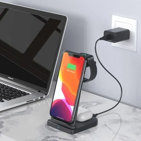 Resim Ally 15W 3in1 Şarj Standı Wireless Kablosuz Şarj Iphone+Iwatch+Airpods YM-UD21 