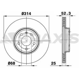 Resim Braxis AE0084 Ön Fren Disk Aynası Havalı A4 8ec 2.0 Tdı 06 A4 8k2 A4 Avant 8k5 1.8 Tfsı 1.8 Tfsı Quattro 2.0 Tfsı 8W0615301T 