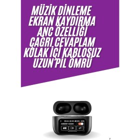 Resim Kablosuz Bluetooth Kulaklık Pro Yeni Nesil Dokunmatik Kontrol 