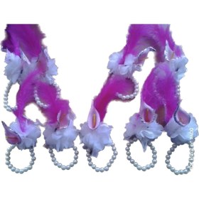 Resim GÜVEN Nedime Bileklikleri Incili Bileklik Kalpli Kına Gecesi Şeker Fuşya Renk 10 Adet 