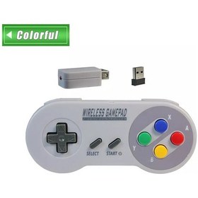 Resim Renkli-2.4 Ghz Kablosuz Gamepad Denetleyicisi Süper Nintendo Nes Ve Snes İçin Klasik Mini Kablosuz Konsol Denetleyici Joystick Oyunu 