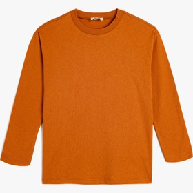 Resim Erkek Çocuk Pamuklu Uzun Kollu Bisiklet Yaka Oversize Basic Tişört 