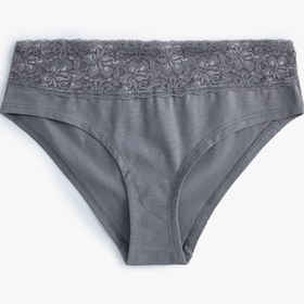 Resim Yüksek Bel Dantelli Hipster Külot 
