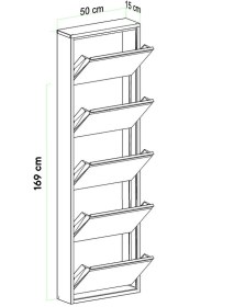 Resim İlter 5 Kapaklı Aynalı Metal Ayakkabılık - Paslanmaz Dış Mekan Uyumlu Antrasit 
