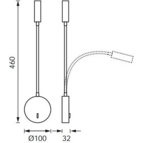 Resim Mediterian Şık Siyah Metal Yatak Başı LED Aplik ile Odana Zarif Işık Katın 