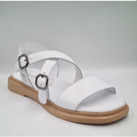 Resim Mammamia D25ys-5010 Beyaz Hakiki Deri Kadın Günlük Sandalet Beyaz 
