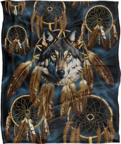 Resim Jq Lisanslı İpeksi Rüya Yakalayıcı Kurt Süper Yumuşak Battaniye Tek Beden Çok Renkli 