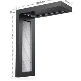 Resim KORRAIN VIELA KOMPAKT- ALÜMİNYUM KAPI ÜSTÜ SUNDURMA-200 CM-SOL 