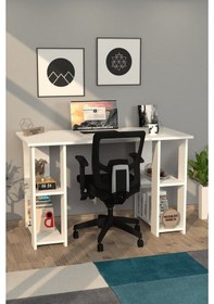 Resim Moonlife Hipo Kitaplıklı Çalışma Masası Beyaz 