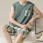 Resim Monodosen Markası + %20 İndirim Fiyat Karşılaştırması Yazlık Erkek Pijama Yelek ve Şort Cepli Dışarıya Giyilebilen Lüks Günlük Moda Saf Pamuk Ev Kıyafeti Takımı 