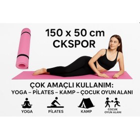 Resim Pilates Ve Yoga Matı Kaymaz Fitness Minderi, Evde Spor Ve Kardiyo Egzersiz Matı Pembe 