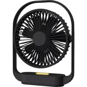 Resim Masa Fan, Küçük Fan Sessiz, Gece Işığı ile USB Fan, Masa Fanı Elektrikli Şarj Edilebilir Masaüstü Fan Yatak Odası Ofis-Black (Yurt Dışından) 