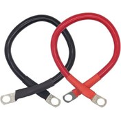 Resim 30cm Uzunlukta 150a Akım 2 Adet Kırmızı-siyah Bakır Tabanlı Akü Bağlantı Kablosu 4awg/25mm² 