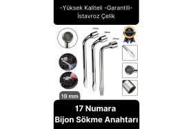 Resim Yüksek Kalite Garantili Istavroz Çelik Nikelajlı 19MM Numara Tek Kol Pipo L Bijon Sökme Anahtarı 