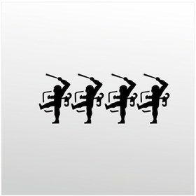 Resim Folyo Sticker Oyuncak Askerler 200cm Uzunluk Siyah 