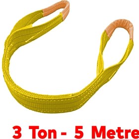 Resim Yük Kaldırma Spanzet Sarı Renk 3 Ton 5 Metre Dokuma Sapan Polyester Sağlam Taşıma Indirme Halat 