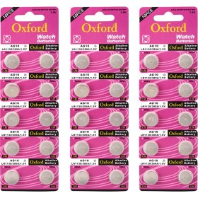 Resim Oxford AG10 LR1130 389 SR1130 189 1.5V Alkaline Düğme Pil 30'lu 3 Kart 