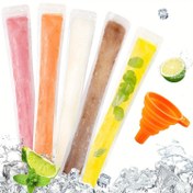 Resim 100 adet Yeniden Kullanılabilir Buz Pop Torbaları - Yiyecek Güvenli Plastik, Yoğurt, Meyve ve Daha Fazlası İçin Mükemmel - Seyahat ve Açık Hava Kullanımı İçin İdeal, El Yapımı Tasarım, Dondurucu İçin Buz Popları 