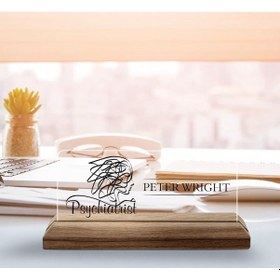 Resim Bk Gift Kişiye Özel İsimli Psikiyatrist Temalı Ahşap Tabanlı Akrilik Masa İsimliği-2, Ofis Dekoru, Mesleki Hediye, Ofis Hediyeleri Kobitmeyen137899 Bk 