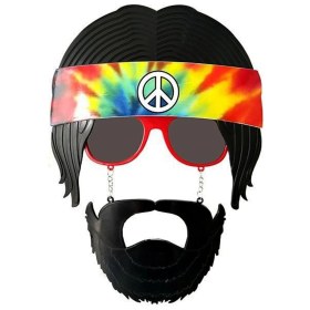 Resim Kuzgun Ticaret Siyah Saçlı Bandana Tasarımlı Hippi Parti Gözlüğü 26X18 cm - Lisinya 