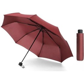 Resim Eleven Markets Mini Çanta Boy Bayan Şemsiyesi Bordo Manuel Şemsiye Bordo 