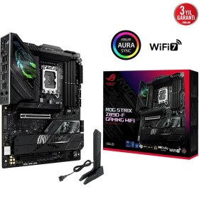 Resim Asus Rog Strıx Z890-F Gamıng Wıfı, 8600MHZ, 4xddr5, 5x M.2, Hdmı, Dp, 2xthunderbolt, 4xtype-C, Wi-Fi 7, Bluetooth 5.4, Intel Core Ultra Cpu(Seri 2), LGA1851 Soket, Gaming Anakart 