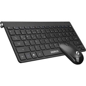 Resim Everest KB-BT72 ELITE Black Metalik Bluetooth Kablosuz Q Klavye + Mouse Set Everest