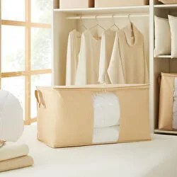 Resim Mega Boy Pvc Pencereli Bej Balıksırtı Hurç 75 X 40 X 40 Cm 