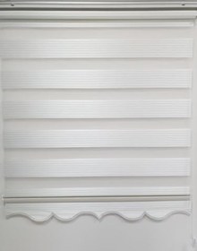 Resim BBB Geniş Pliseli Simli Ekru Zebra Stor Perde MZ292 150x200 