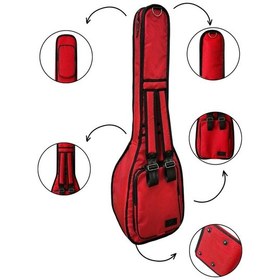Resim Bağlama Çantası 1900 Denye Kırmızı Su Geçirmez Pedli Soft Case Kısa Sap Saz Kılıfı 