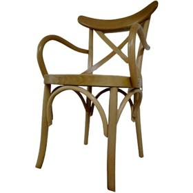 Resim Bengimobilya Sandalyex Çapraz Bambu Kolçak Model Ham Ahşap Kayın Torna Ayak Ge 