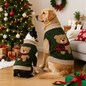 Resim Rahat Noel Köpek Kazakları - Festive Yeşil Pullover Jumper Teddy Bear Tasarımı ile, Sıcak Akrilik Kış Giysileri Küçük ve Orta Köpekler için, Makine Yıkamalı Tatil Giyimleri, Köpek Kazak, Köpek Kış Giyimleri, Canlı Pet Tasarımı, Yumuşak Pet Giyimleri 