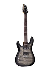 Resim Schecter C-6 Plus LH Solak Elektro Gitar (Charcoal Burst) 