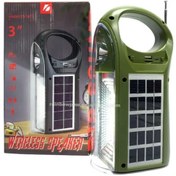 Resim shopuyguntekno Radyolu Taşınabilir Güneş Enerjili Şarjlı LED Kamp Feneri Hoparlör İki Kademeli Işık 