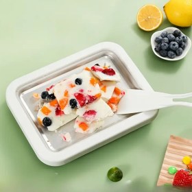 Resim 1 adet Paslanmaz Çelik Evde Dondurma Makinesi - Küçük Kare Yoğurt Makinesi ile Renkli Sorbet & Sorbet Dondurma Dilimleri, Ev Kullanımı için DIY Yaratıcı Kahvaltı Tenceresi, Şarj Edilmeyen Mutfak Aleti, Aile için Dondurma Makinesi 