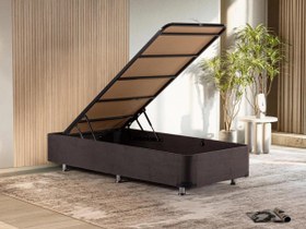 Resim Niron Ela Tek Kişilik Füme Baza 80 x 180 cm 