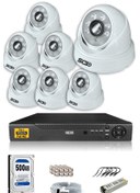 Resim IDS D-2028HD-SET7-500 7 Kameralı 1080P Full HD 5 MP Sony Lensli Kamera Seti - 2028 