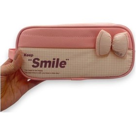 Resim Kalem Kutusu Fiyonk Smile Geniş Kapasiteli İki Bölmeli Kalemlik - Pembe 