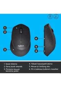 Resim Logitech M330 Siyah Kablosuz 910-004909 Sessiz Mouse - 556717420 