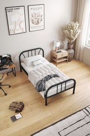 Resim FANO Royal Metal Karyola Siyah Tek Kişilik Ferforje Yatak 90x190, 90x200, 100x200, 120x190, 120x200 