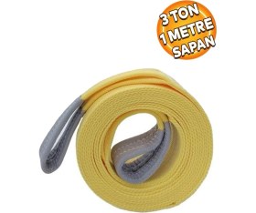 Resim Sapan Polyester Spanzet 3 Ton 1 Metre Sarı Sağlam Yük Kaldırma Taşıma Indirme Halat 
