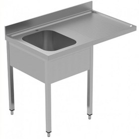 Resim Professional Tezgahaltı Bulaşık Makinesi Tezgahı, 1 Evye (500x500 Mm) & Sağ Tarafta Süzdürme - 1200 Mm, Plus GLR1DSXPE 