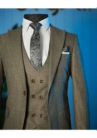 Resim Bys Beystil Sivri Yaka Kahverengi Takım Elbise Aysberg - Slim Fit 