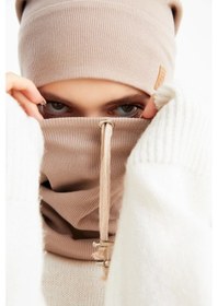 Resim Kadın %100 Pamuklu Kaşkorse, Terletmez, Ultra Hafif Ve Yumuşak Bere Boyunluk Takım - Standart / Sütlü Kahve Sütlü Kahve 