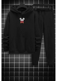 Resim Uyguntarz Unisex Mause Baskılı Eşofman Takımı Siyah 
