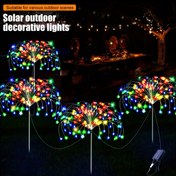 Resim FACHOI 4 adet-320LED 8 Modlu Güneş Enerjili Havai Fişek Işıkları, 4 adet-240LED bahçe, patio, yol, parti, düğün dekorasyonu ve fotoğraf arka planı için uygun, Açık Alan Işıkları, 8 Işık Modu Ayarlanabilir Sıcak Renkli 