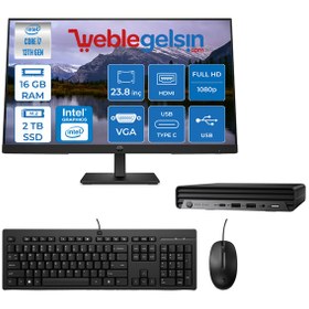 Resim Hp Pro Mini 400 G9 Intel Core I7 13700T 16GB 2TB SSD Intel® UHD Grafik Kartı 770 Freedos Mini 23.8 inç Masaüstü Bilgisayar 885P8EAMF08 