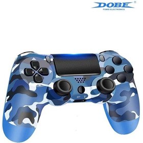 Resim Ps4-pc-android Box-android-Apple Uyumlu iOS Telefon Tablet Titreşimli Bluetooth Oyun Kolu Kamo Mavi 